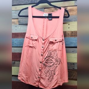 Women's Harley Davidson Pink Tank Size XL